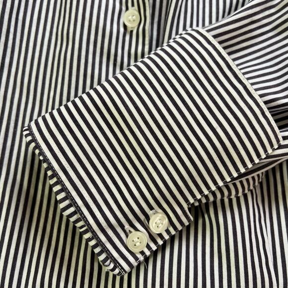 Calvin Klein Womens Non Iron Button Down Dress Shirt Top Blouse Striped Large - Picture 6 of 10